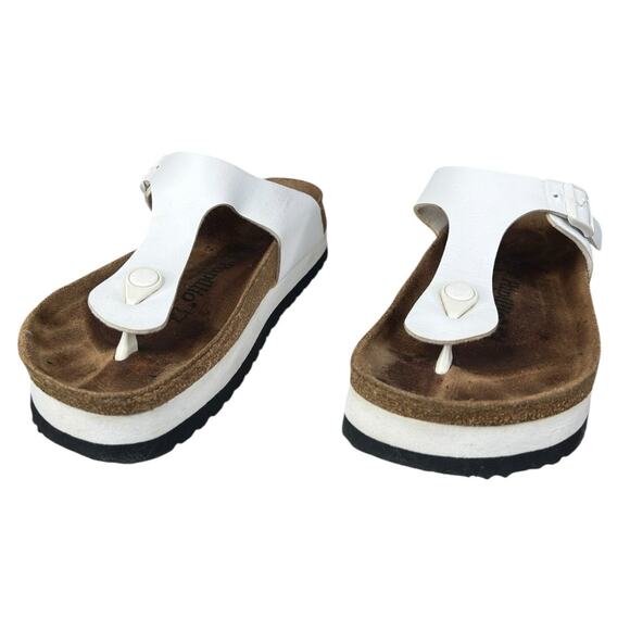 Papillio X Birkenstock Unisex Gizeh White Platform Sandal Size 37 M 4 W 6 - Picture 6 of 10
